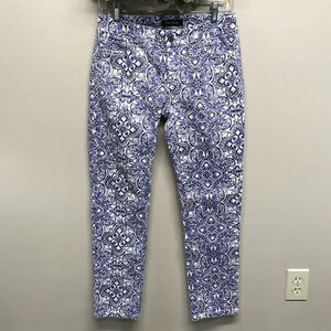 White House Black Market Slim Ankle Denim Jeans  Santorini Print 4R